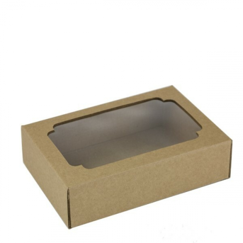 Коробка-трансформер с окном 15.5*11*4.5 см МГК Крафт 5 шт/уп 56045
