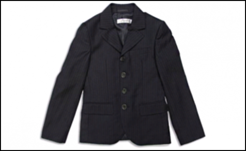 Пиджак для мальчика классический с застежкой на 4 пуговицы черно-синего цвета