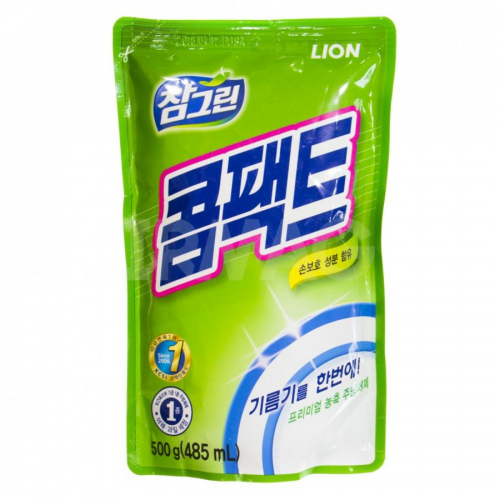LION Жидкость для мытья посуды с запахом зеленого чая Chamgreen 500g