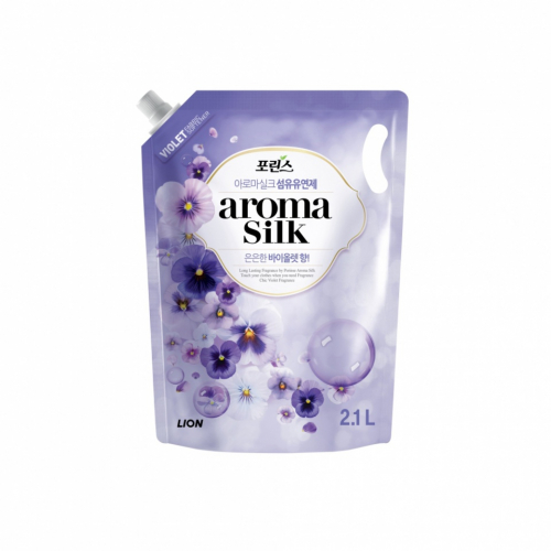 LION Кондиционер для белья Porinse aroma silk violet 2100г
