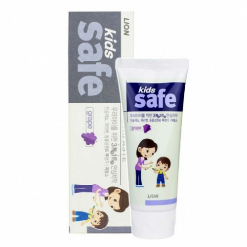 LION Зубная паста детская Kids safe toothpaste grape 90g