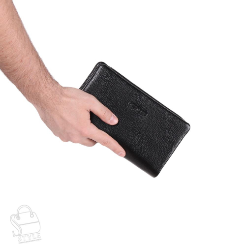 Клатч мужской кожаный 117H black Heanbag
