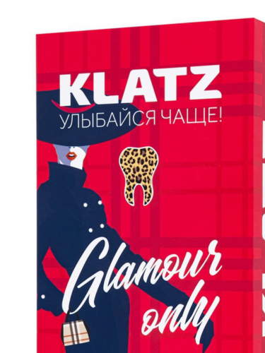КЛАЦ Набор Зубная паста Klatz GLAMOUR ONLY Земляничный смузи 75мл+Молочный шейк 75мл+Зубная щетка, средняя