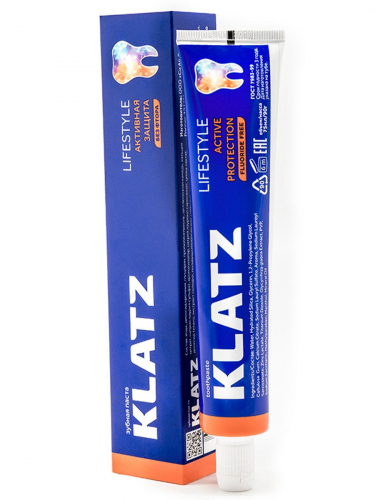 КЛАЦ Зубная паста Klatz LIFESTYLE Активная защита без фтора 75 мл