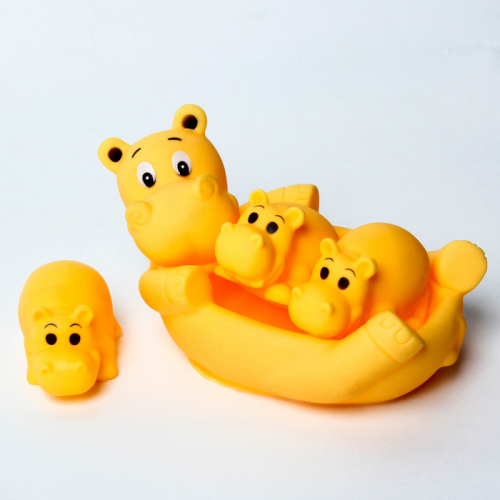 Набор резиновых игрушек с пищалкой для игры в ванной СЮРПРИЗ: мыльница, игрушки 3 шт. 15 см