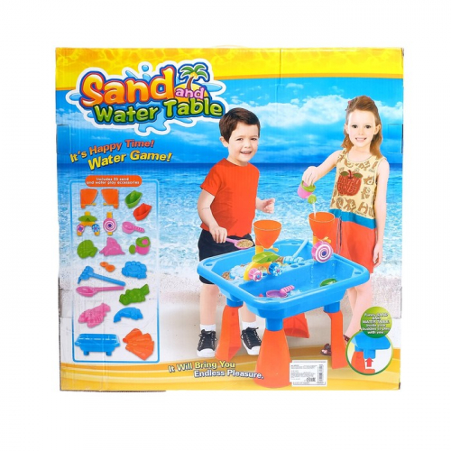 Игровой столик с песочным набором, 2 в 1, 18 предметов, высота 35,5 см, уценка