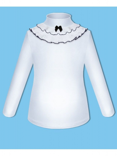 Школьный комплект для девочки с белой водолазкой (блузкой) и черной юбкой