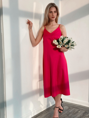 s3734 Платье-комбинация в сочном розовом цвете