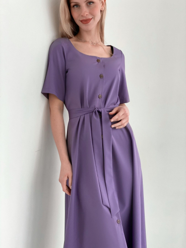 s3763 Платье с вырезом каре в цвете smoky lilac