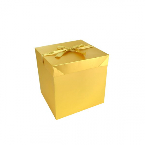 Коробка квадратная 15 х15 х15 см картон золото (1шт)