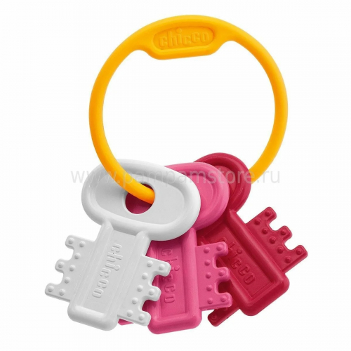 Погремушка Ключи на кольце розовая 3м