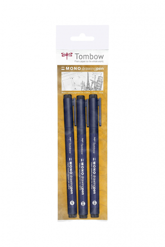 Набор ручек капиллярных MONO Drawing Pen, 3 штуки (ширина линии 01-03-05) черный в блистере