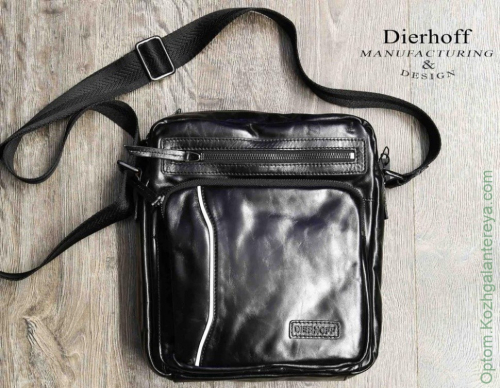 Мужская кожаная сумка Dierhoff ДМ 53015 Блек