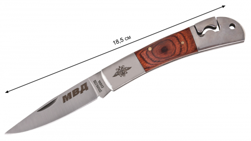Элитный нож МВД складного типа с гравировкой - удобный, компактный и безотказный карманный нож №180