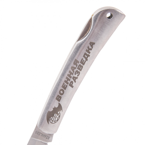 Оригинальный нож разведчика с гравировкой - классический складной нож из стали, новая коллекция от Военпро № 1019Г