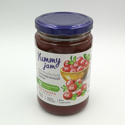 Натуральный клюквенный джем на стевии yummy jam 350гр
