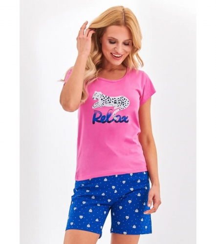 Женская хлопковая пижама 2282-S20 Eryka розовый+синий,Taro,Польша