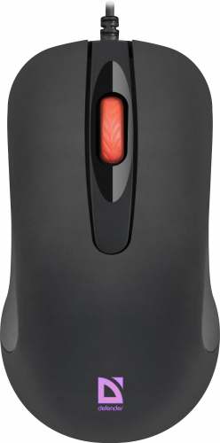 Мышь Defender MB-280 USB (черная) проводная 2кн+кл подсветка (7 цветов) 1000dpi