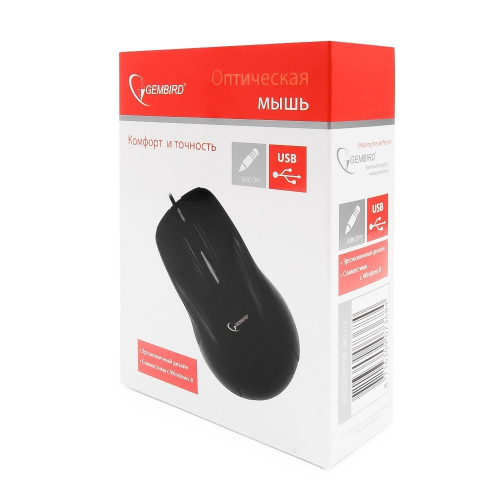 Мышь Gembird MUSOPTI8-801U, USB, черный, 2кн., 800DPI