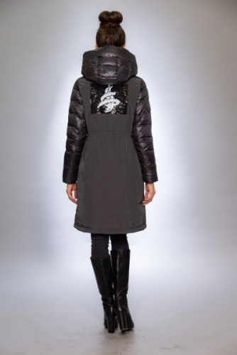 Женская куртка зимняя F 1281 графит