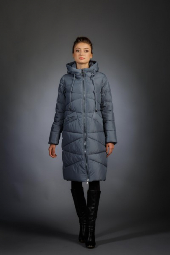Женская куртка зимняя 18125 серо-голубой