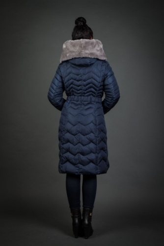 Женская куртка зимняя 6219 сапфир натуральный мех