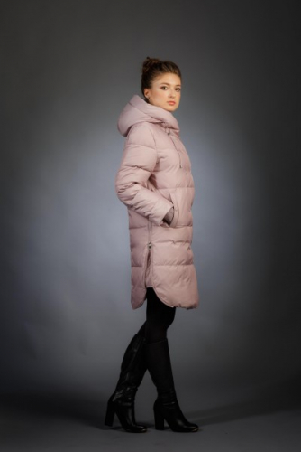 Женская куртка зимняя 695 пудра