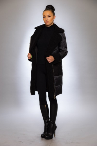 Женская куртка зимняя 9124М черный-черный