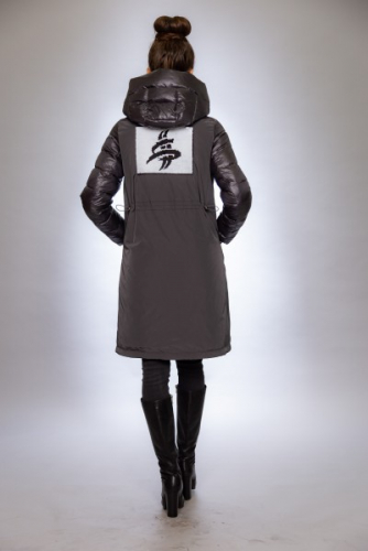 Женская куртка зимняя F 1281 графит