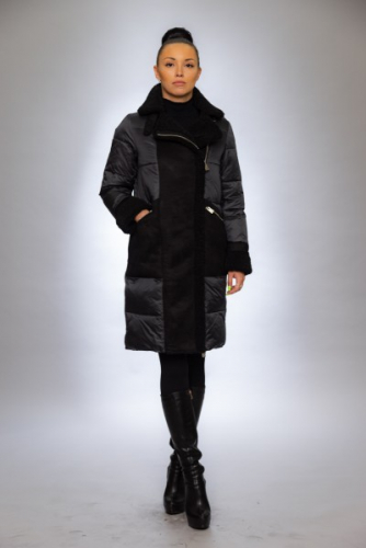 Женская куртка зимняя 9124М черный-черный