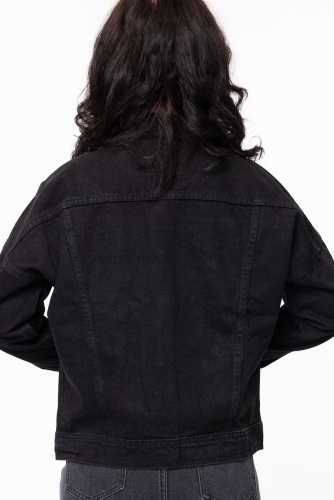 Куртка джинсовая черная (ряд M-4XL) арт. Y816-7