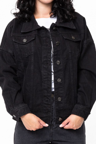 Куртка джинсовая черная (ряд M-4XL) арт. Y816-7