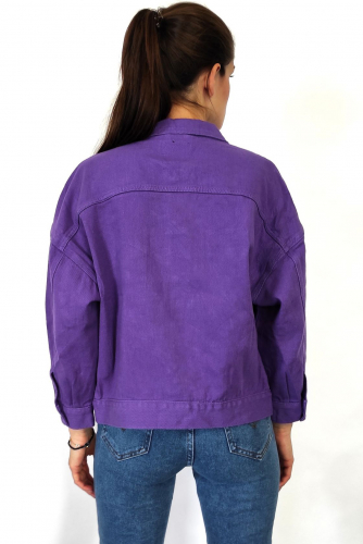 Куртка джинсовая фиолетовая (ряд S-2XL) арт. Y007-3 2