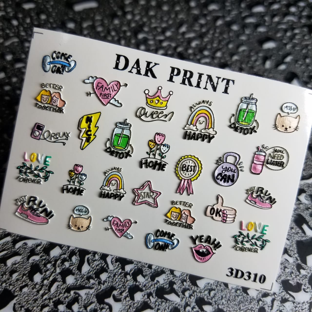 Dak print. Осенние наклейки для ногтей дарк принт. Dak Print, 3d-слайдер №7ny. Play печатными стикер.