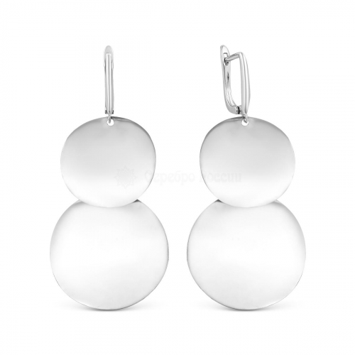 Серьги из серебра родированные 925 пробы CTE-13957-L022