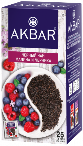 AKBAR. Малина и черника карт.пачка, 25 пак.