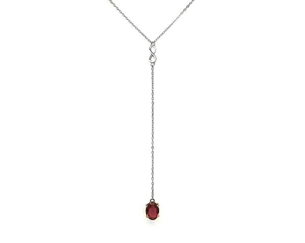 Колье из серебра рубеллит кварц, Ю-51011р