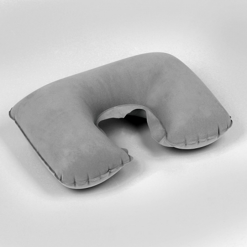 Подушка для шеи дорожная, надувная, 38 × 24 см, цвет серый