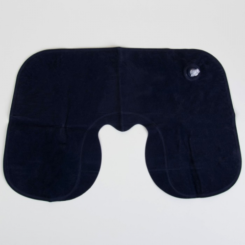 Подушка для шеи дорожная, надувная, 42 × 27 см, цвет синий