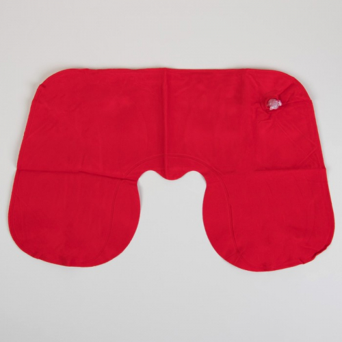 Подушка для шеи дорожная, надувная, 42 × 27 см, цвет красный