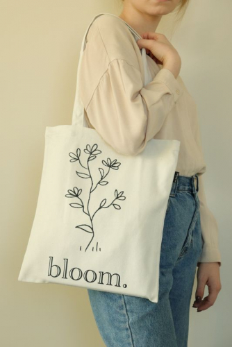 A1210~1 Шоппер «Bloom.» (белый)