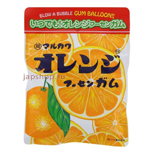 Marukawa Orange Резинка жевательная, Апельсин, шарики, 47 гр (4902747413517)