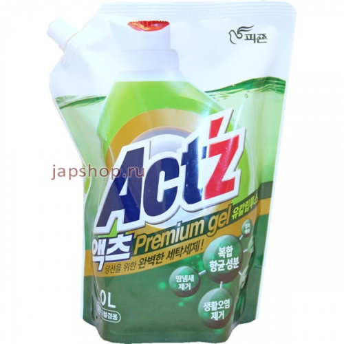 Act’z Premium Gel Концентрированный гель для стирки белья, аромат эвкалипта, мягкая упаковка, 1 л (8801101882852)