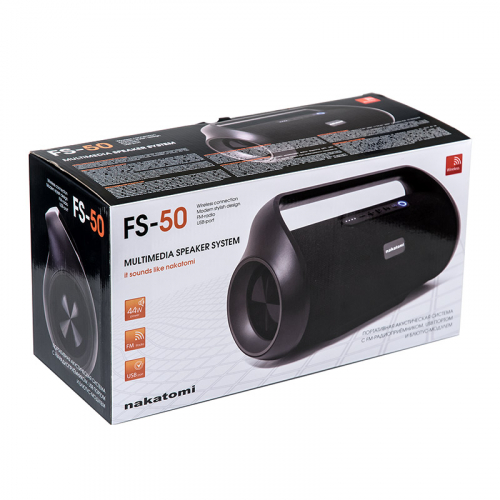 Колонка Nakatomi FS-50 - акустическая колонка-труба с TWS, 44W RMS, Bluetooth, FM+USB reader