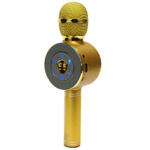 Колонка-микрофон WS-668 (BluetoothMicro SDUSBкараоке) золотистый