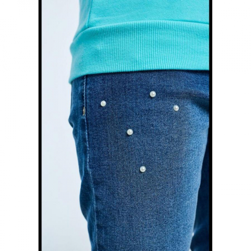 Брюки джинсовые (утепленные) детские для девочек Honeysuckle голубой