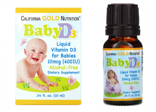 California Gold Nutrition Витамин D3 в каплях для детей 400 МЕ 10 мл