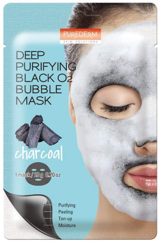 Маска тканевая кислородная DETOXIFYING BLACK O2 BUBBLE MASK CHARCOAL 1шт