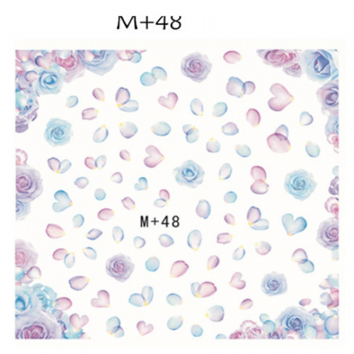 Переводные наклейки для гель-лака (водные), M+ 48/118