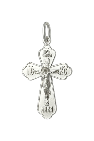 1-030-1 крест из серебра штампованный белый